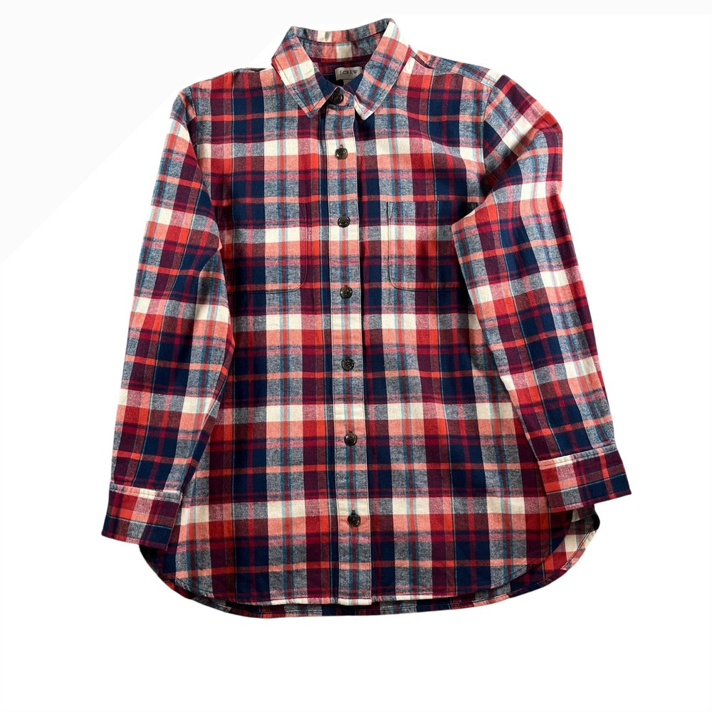 J.Crew Factory Women's Plaid Flannel Shirt-Jacket Size Small‎